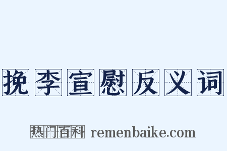 挽李宣慰反义词是什么意思的图片